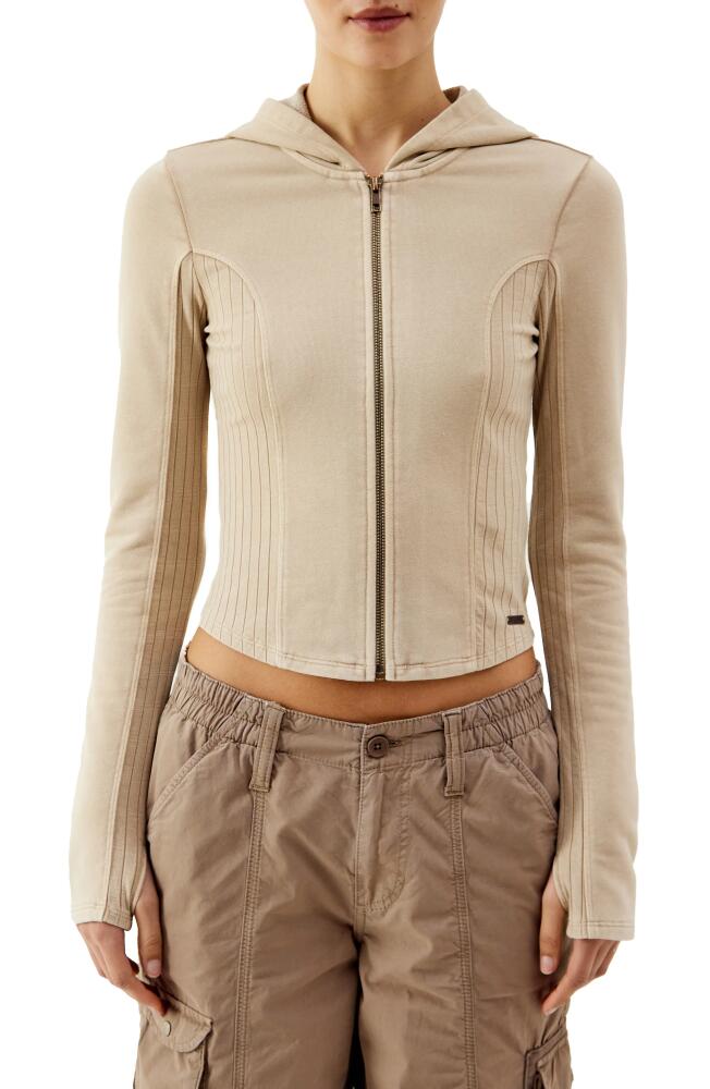 BDG Urban Outfitters Panelled Zip-Up Hoodie in Brown Cover