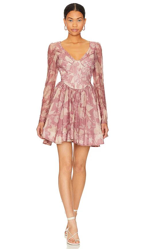 Bardot Carmen Mini Dress in Mauve Cover