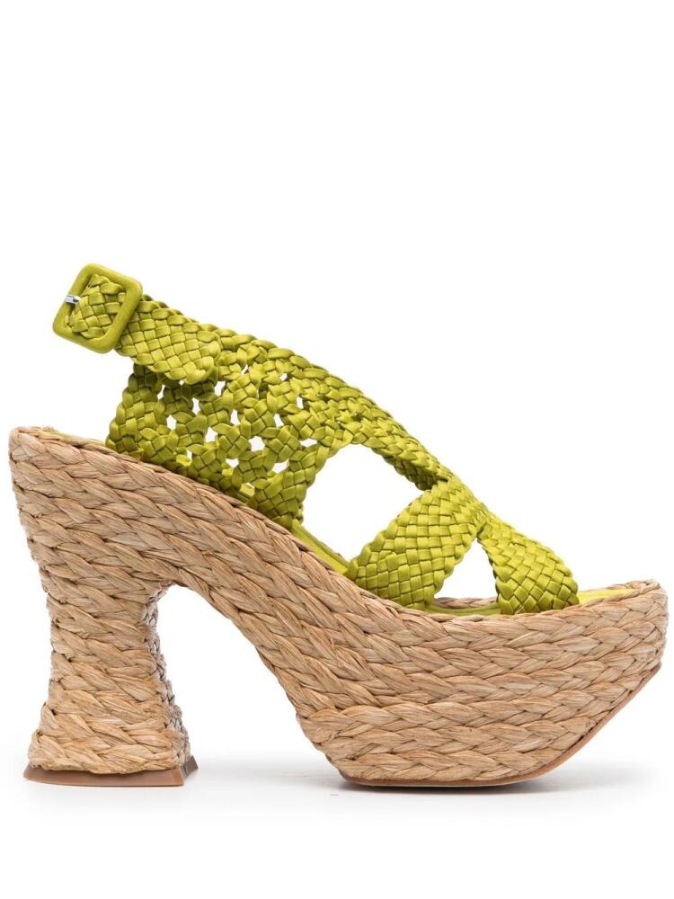 Paloma Barceló interwoven slingback strap sandals - Green Cover