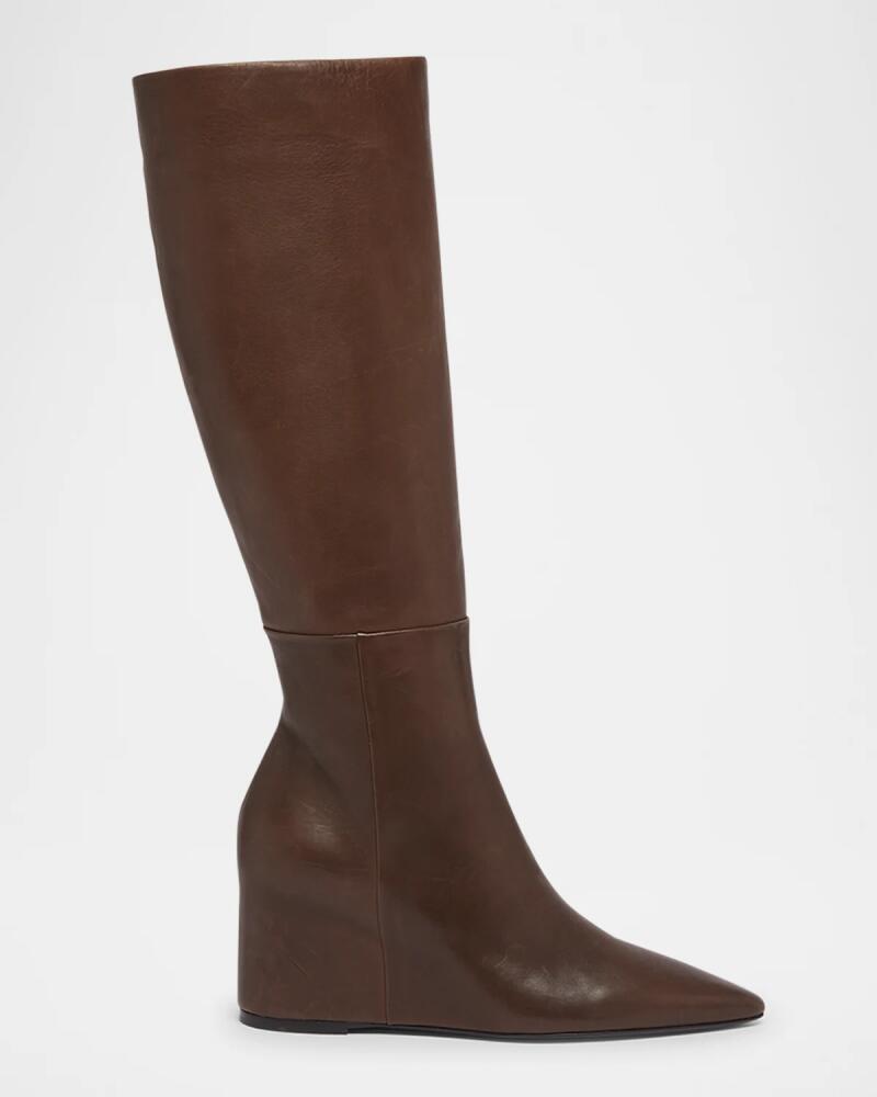 Gabriela Hearst Remedios Leather Wedge Tall Boots Cover