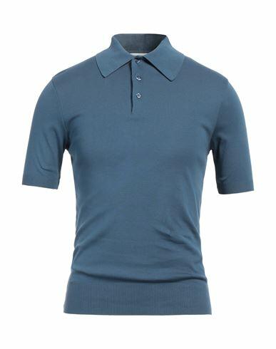 Sandro Man Polo shirt Slate blue Cotton Cover