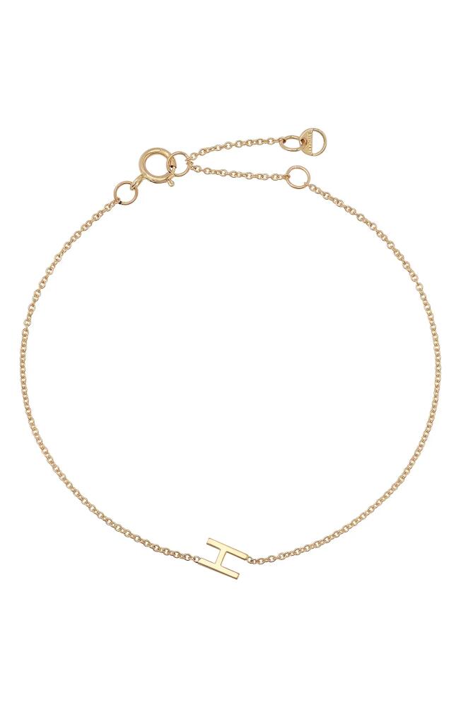 BYCHARI Initial Pendant Bracelet in 14K Yellow Gold-H Cover