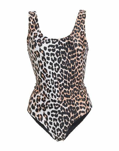 Ganni Woman One-piece swimsuit Sand Recycled polyamide, Elastane Cover