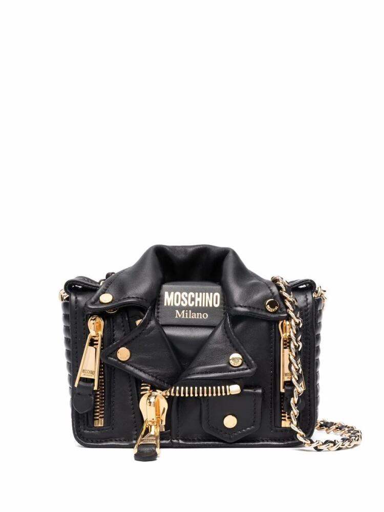 Moschino Biker leather crossbody bag - Black Cover