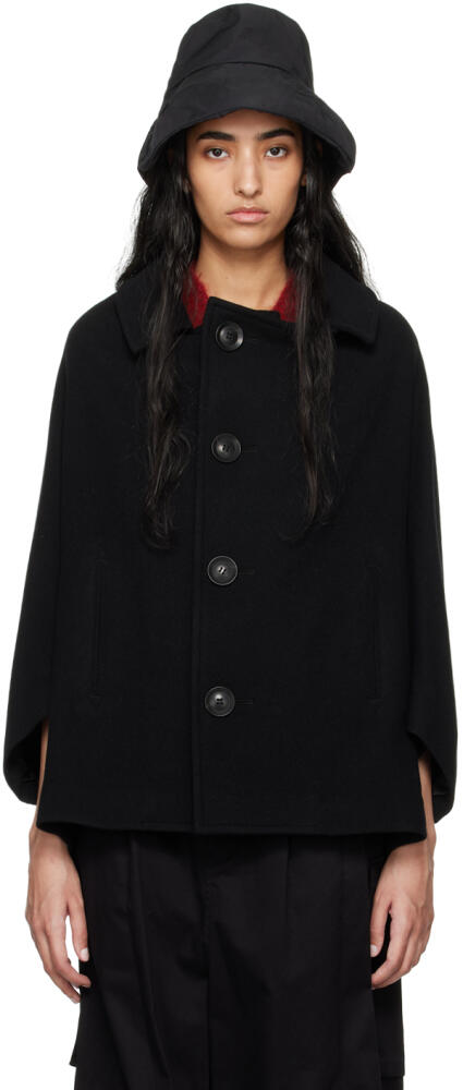 Y's Black Wool Coat Cover