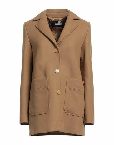 Love Moschino Woman Coat Camel Virgin Wool, Polyamide Cover