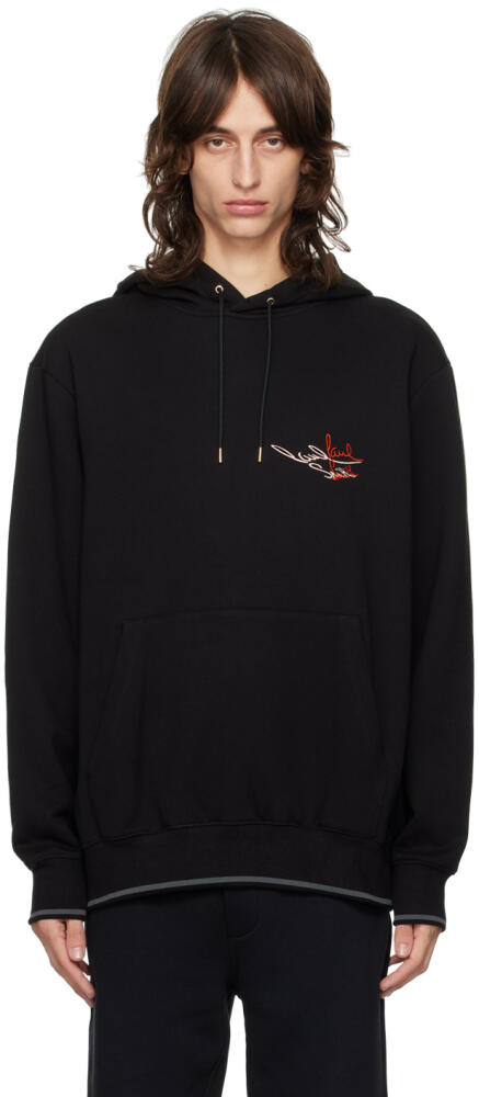 Paul Smith Black Embroidered Logo Hoodie Cover