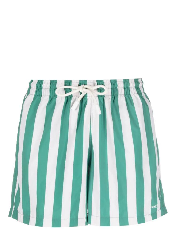 Sunnei logo-print striped swim shorts - White Cover