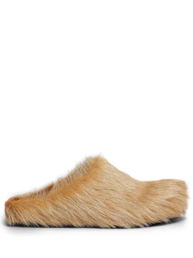 Marni Fussbet Sabot calf-hair slippers - Brown Cover