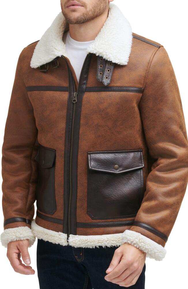 levi's Faux Shearling Moto Jacket in Brown Cover