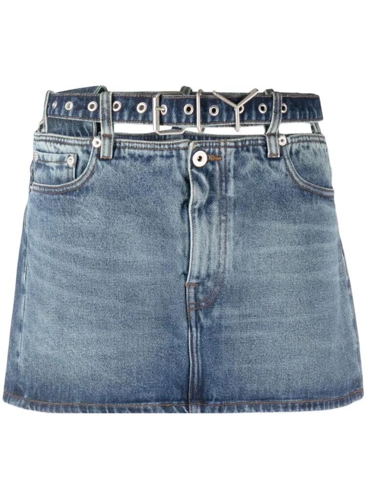 Y/Project Y belt denim miniskirt - Blue Cover