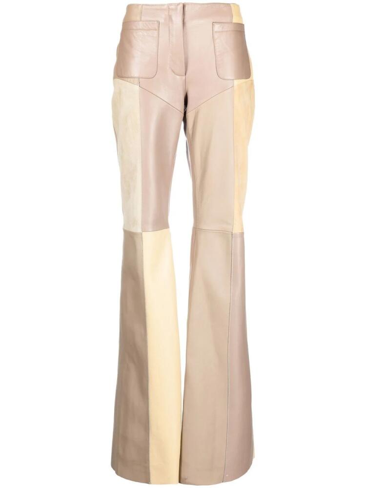 Marine Serre wide-leg panelled trousers - Neutrals Cover