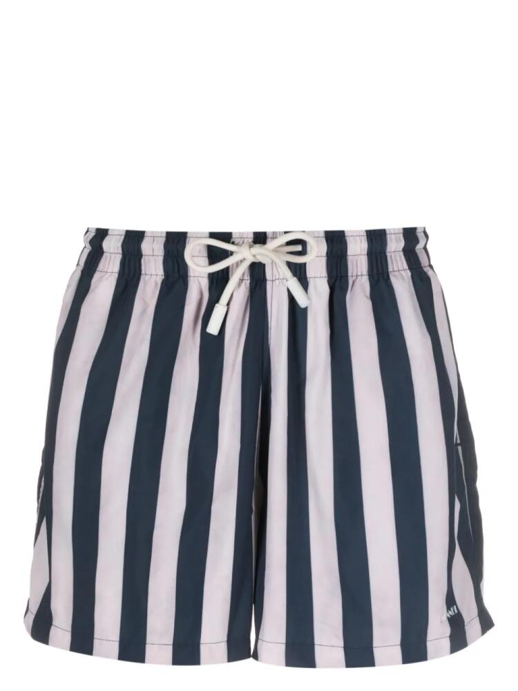 Sunnei logo-print striped swim shorts - Blue Cover