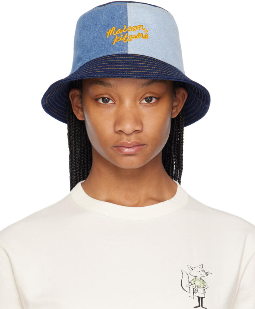 Maison Kitsuné Blue Denim Bucket Hat Cover