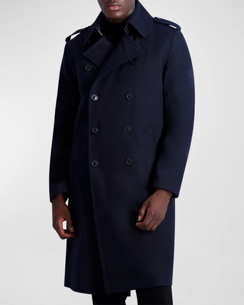 Karl Lagerfeld Paris Men's Wool Trench Coat Cover