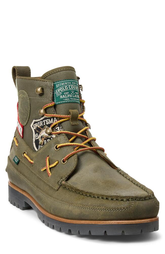 Polo Ralph Lauren Ranger Patch Work Boot in Canopy Olive Cover