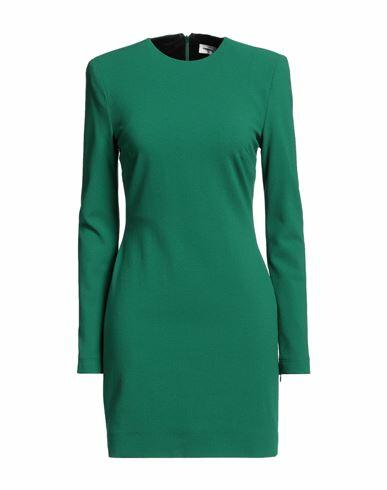 Victoria Beckham Woman Mini dress Emerald green Virgin Wool, Polyamide, Elastane Cover