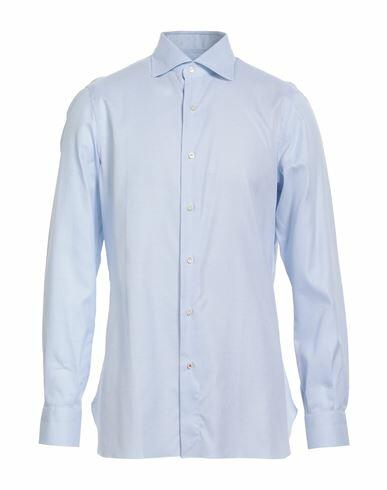 Isaia Man Shirt Sky blue Size 17 ½ Cotton Cover