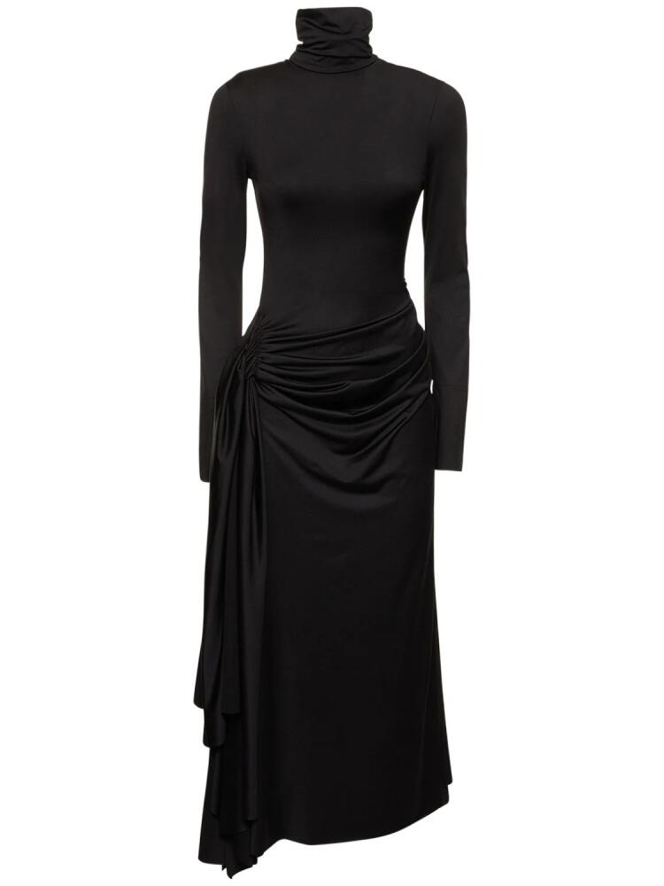 VICTORIA BECKHAM Lvr Exclusive Shiny Jersey Midi Dress Cover