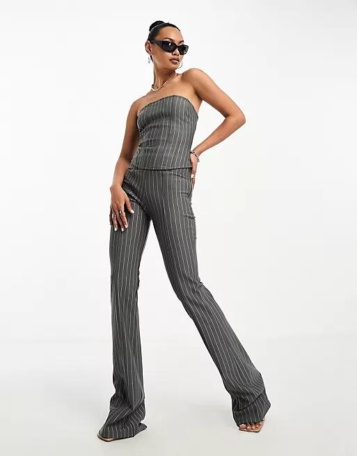 ASOS DESIGN straight leg pants in pinstripe - part of a set-Multi Cover