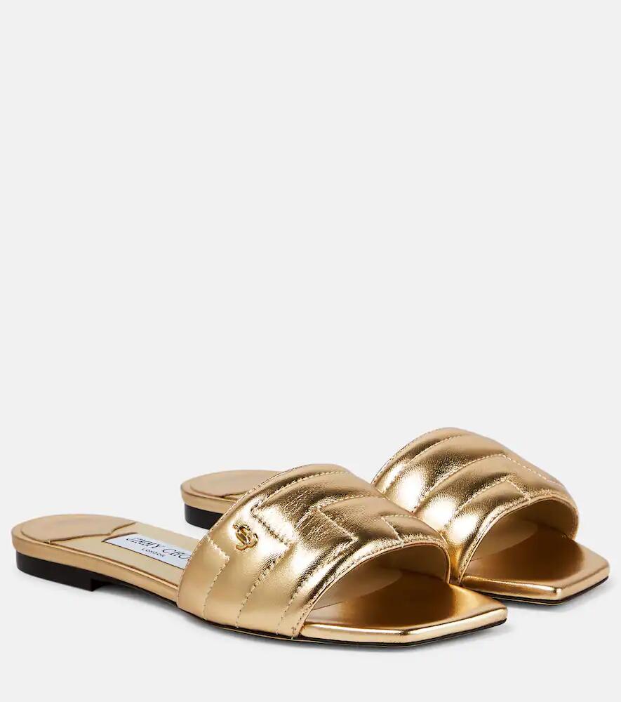 Jimmy Choo Themis metallic leather slides Cover