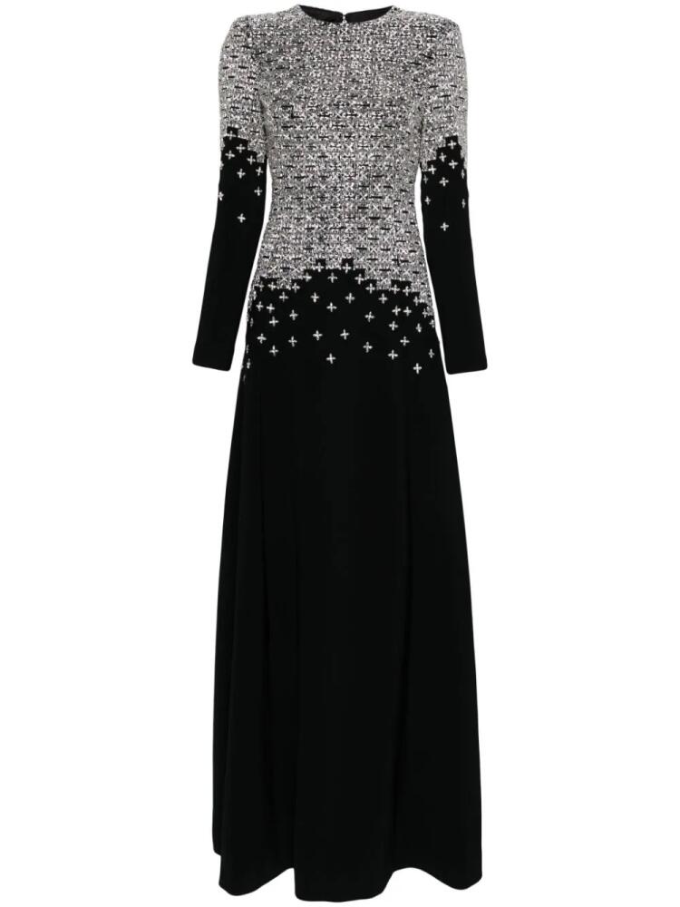 Dina Melwani crystal-embellished crepe gown - Black Cover