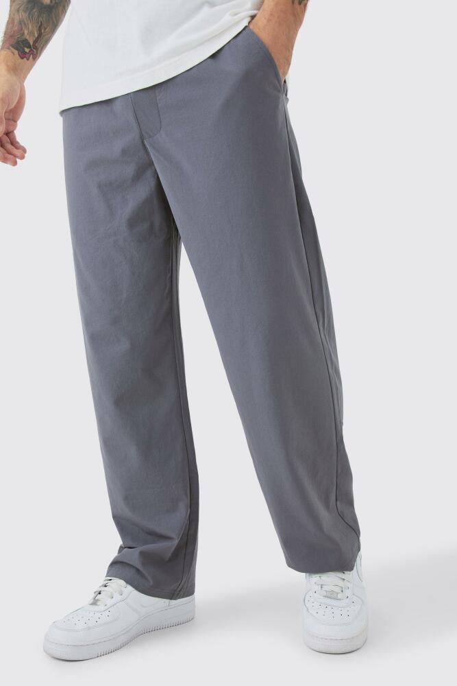 Mens Elasticated Technical Stretch Relaxed Cropped Pants - Grey Cover