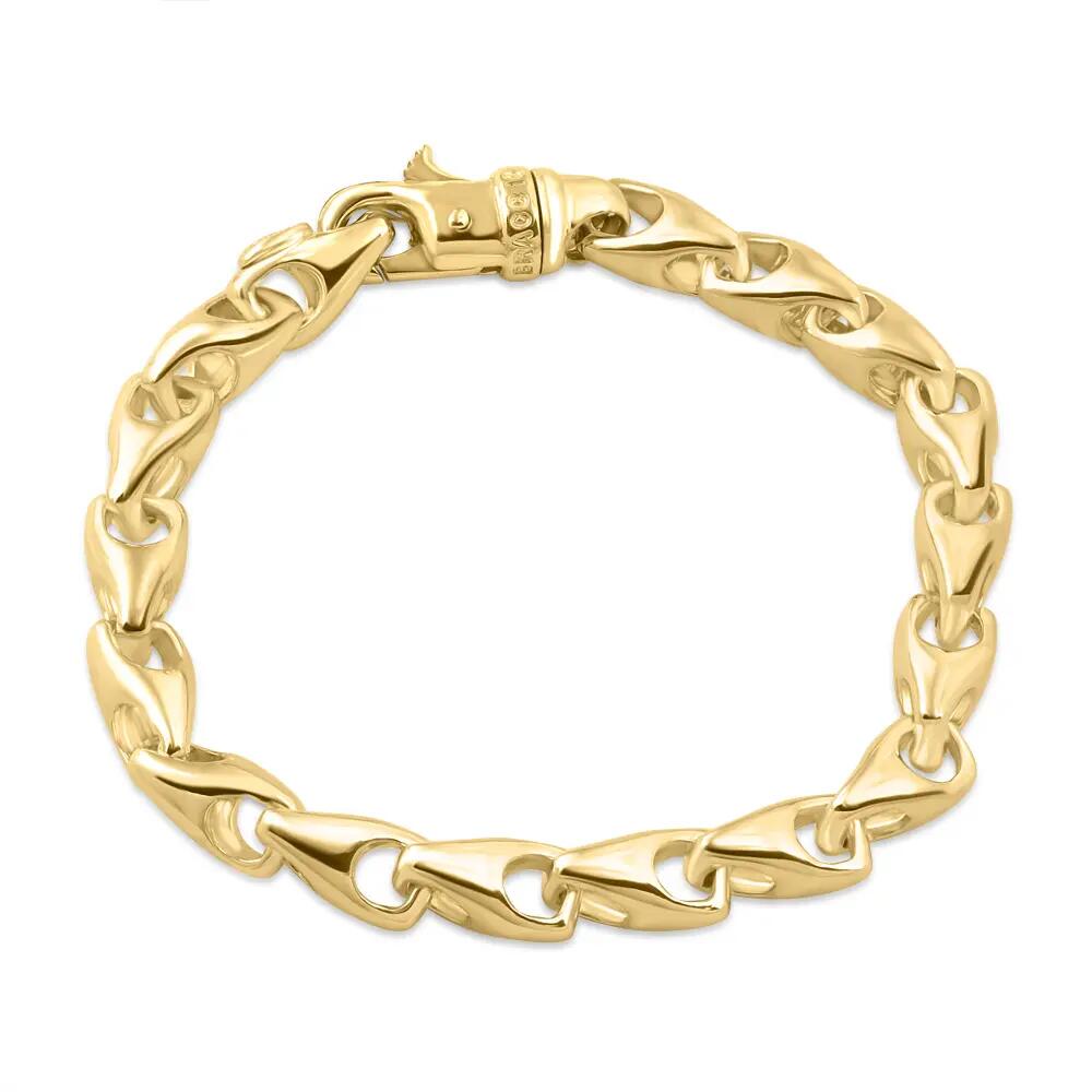 Bliss Diamond Men's Solid 14k Yellow Gold 48.3 gram 8 mm Link Bracelet 8.5" Cover