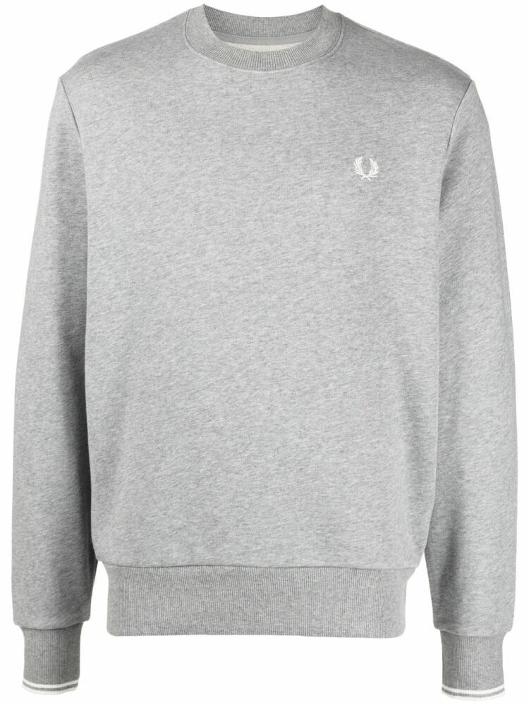 Fred Perry logo-embroidered cotton-blend sweatshirt - Grey Cover