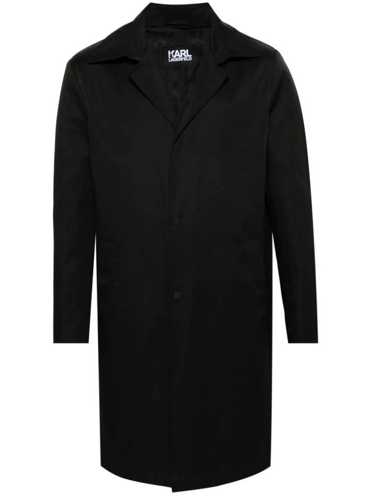 Karl Lagerfeld press-stud single-breasted coat - Black Cover