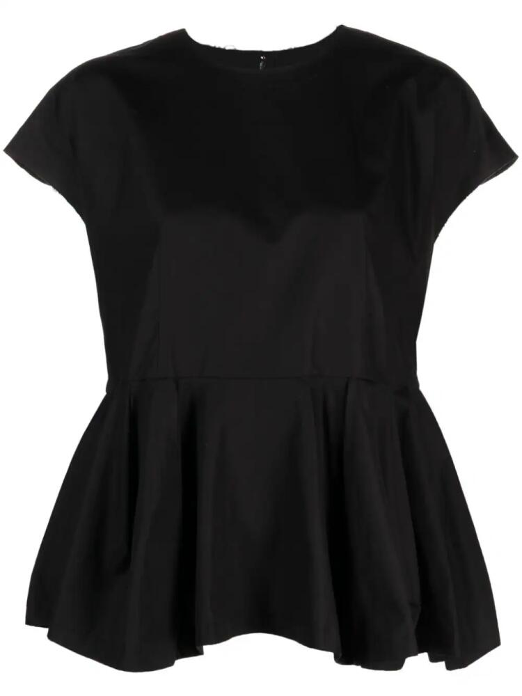 Comme Des Garçons peplum-waist cotton blouse - Black Cover