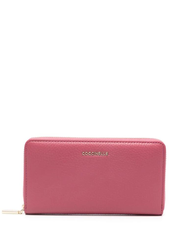 Coccinelle large Metallic Soft wallet - Pink Cover