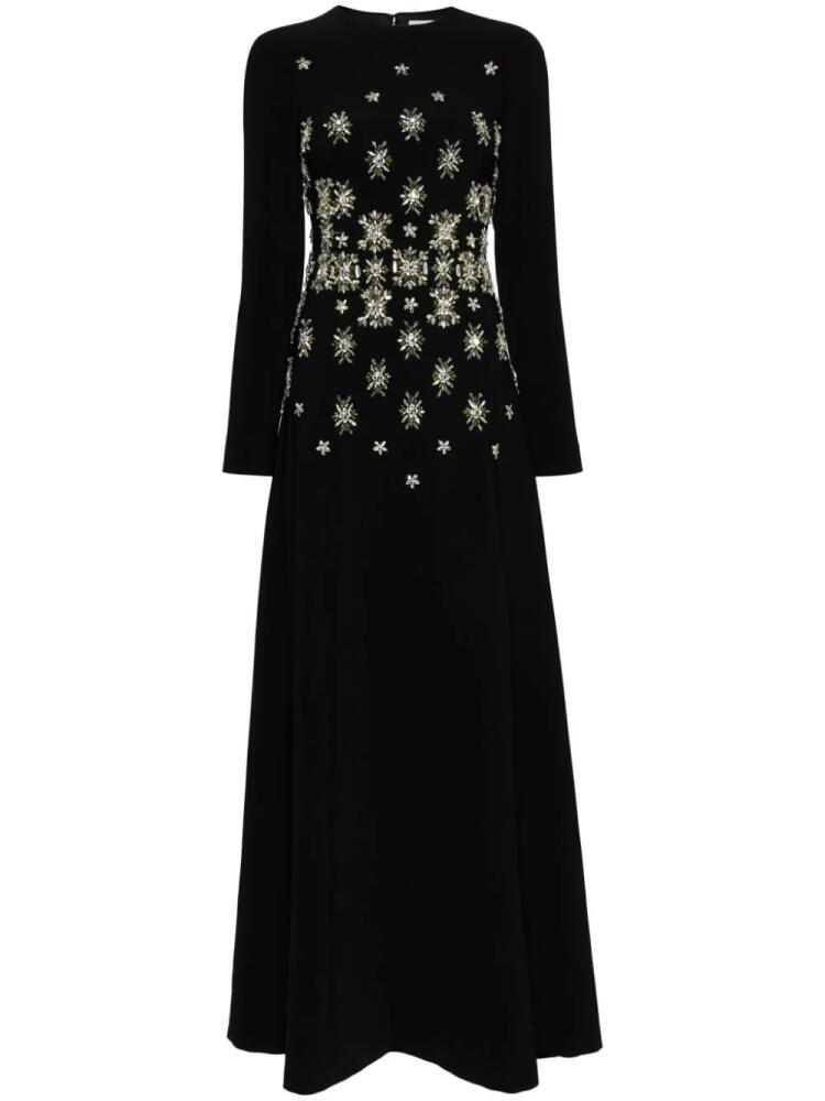 Dina Melwani crystal-embellished crepe gown - Black Cover