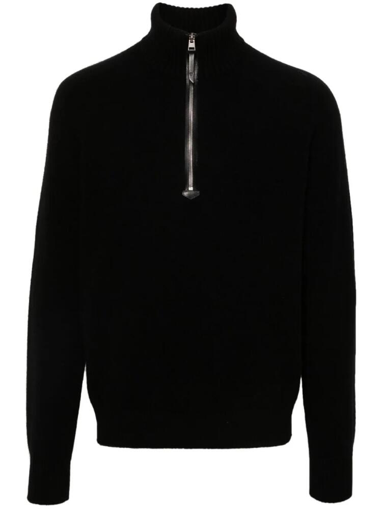 TOM FORD half-zip wool blend jumper - Black Cover