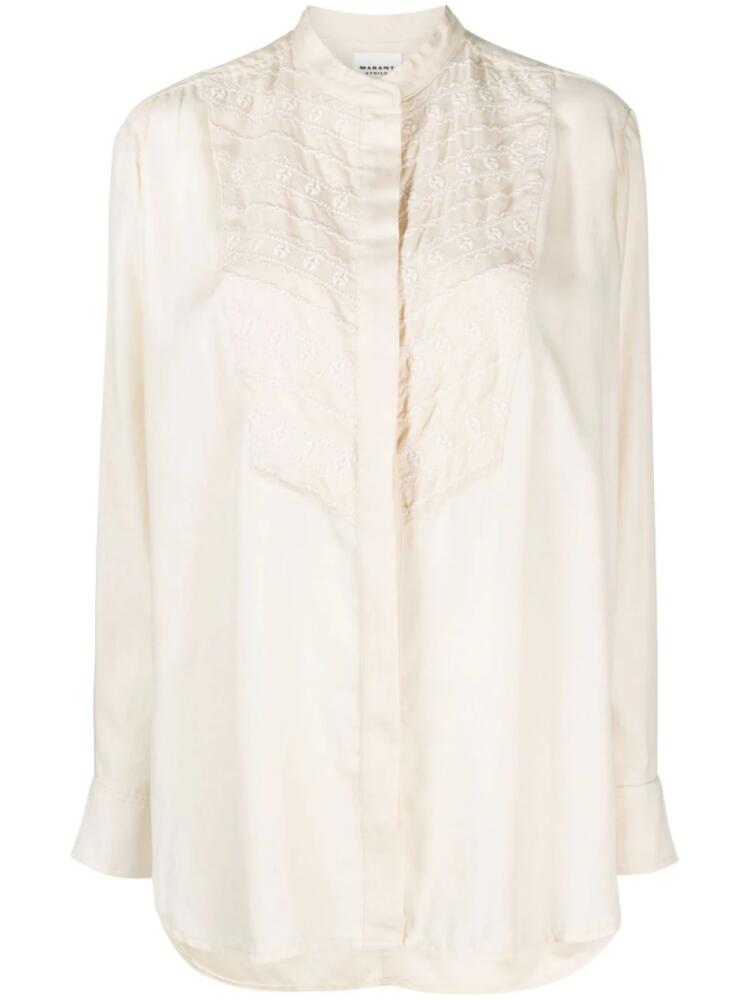 MARANT ÉTOILE Britten embroidered-detail shirt - Neutrals Cover