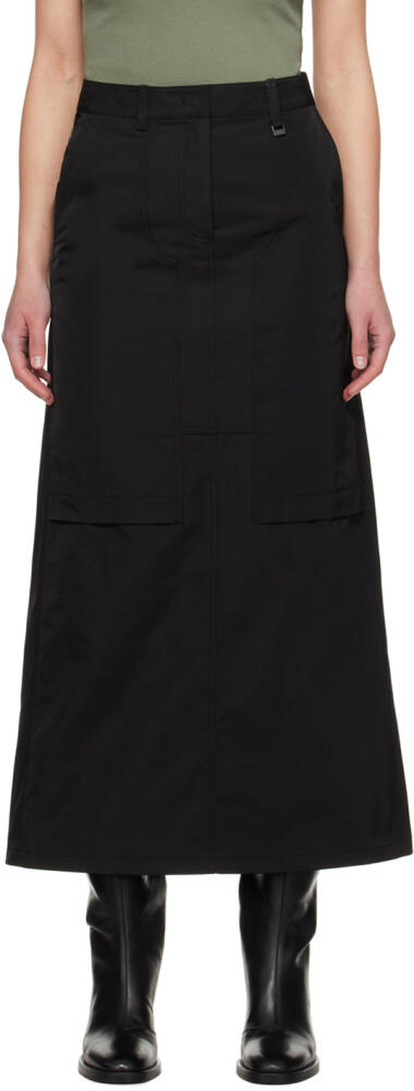 Juun.J Black Paneled Maxi Skirt Cover