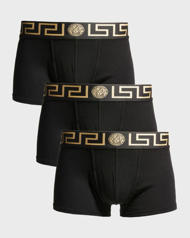 Versace Men's 3-Pack Low Rise Greca Trunk Cover