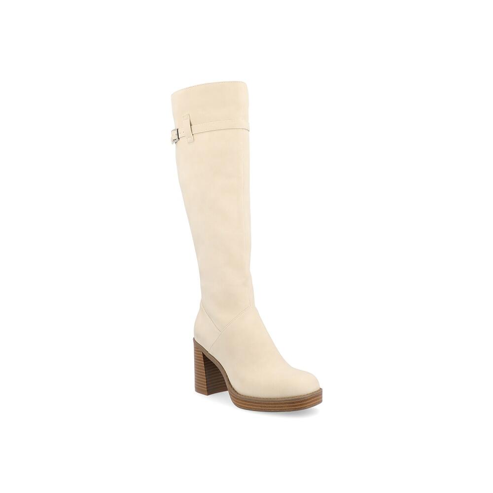 Journee Collection Wide Width Letice Wide Calf Platform Boot | Women's | Cream Cover