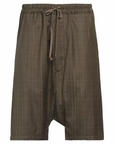 Junya Watanabe Comme Des Garçons Man Shorts & Bermuda Shorts Military green Wool, Silk Cover