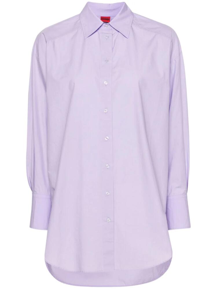 HUGO cotton poplin shirt - Purple Cover