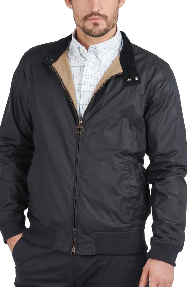 Barbour Royston Waxed Cotton Jacket in Royal Navy Cover