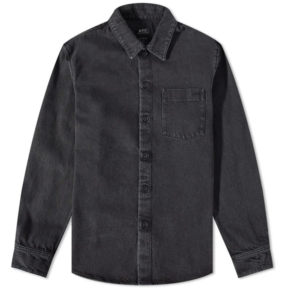 A.P.C. Men's Vittorio Denim Overshirt in Washed Black Cover