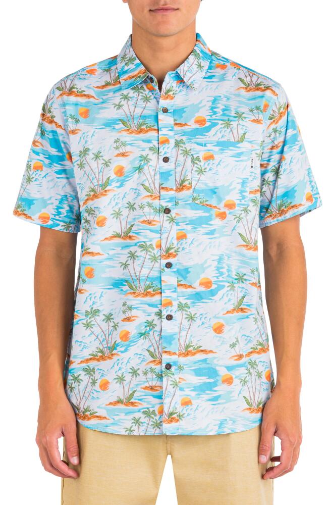 Hurley Organic Wedge Short Sleeve Button-Up Shirt in Light Blue Cover