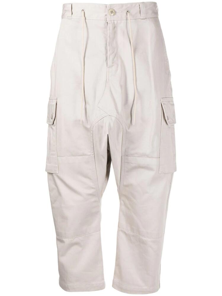 Fumito Ganryu cropped straight cargo trousers - Grey Cover