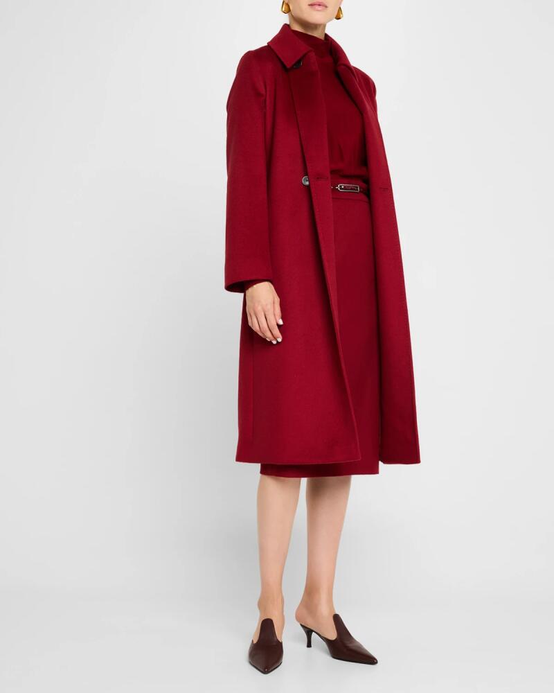 Max Mara Studio Bcollag Double-Breasted Pick Stitch Wool Coat Cover