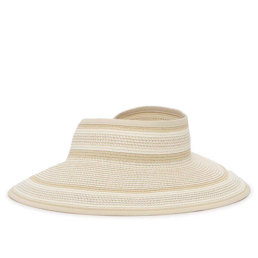 Kelly & Katie Stripe RollUp Visor | Women's | Beige/Ivory Cover