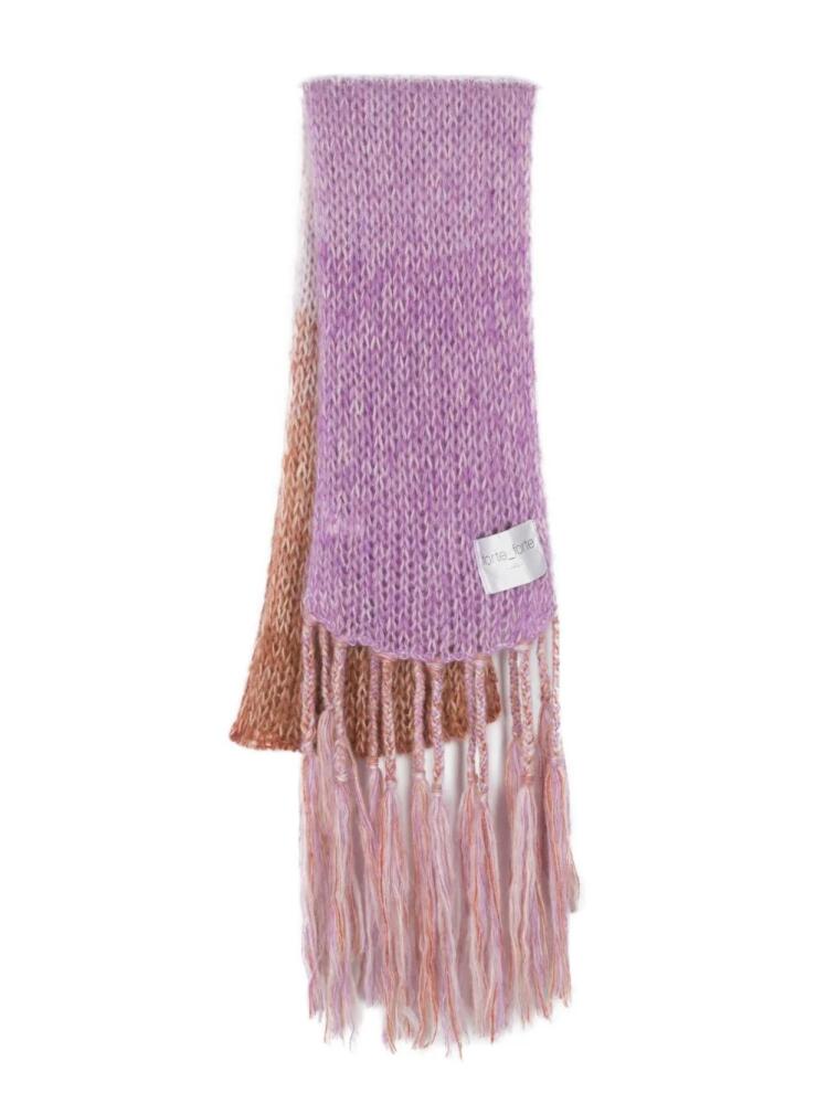 Forte Forte ombré-effect mohair-blend scarf - Pink Cover