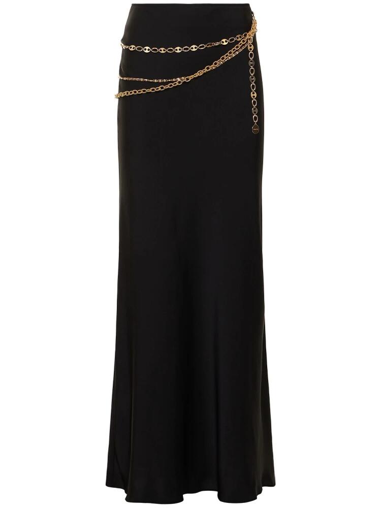 RABANNE Satin Long Skirt W/ Chains Cover