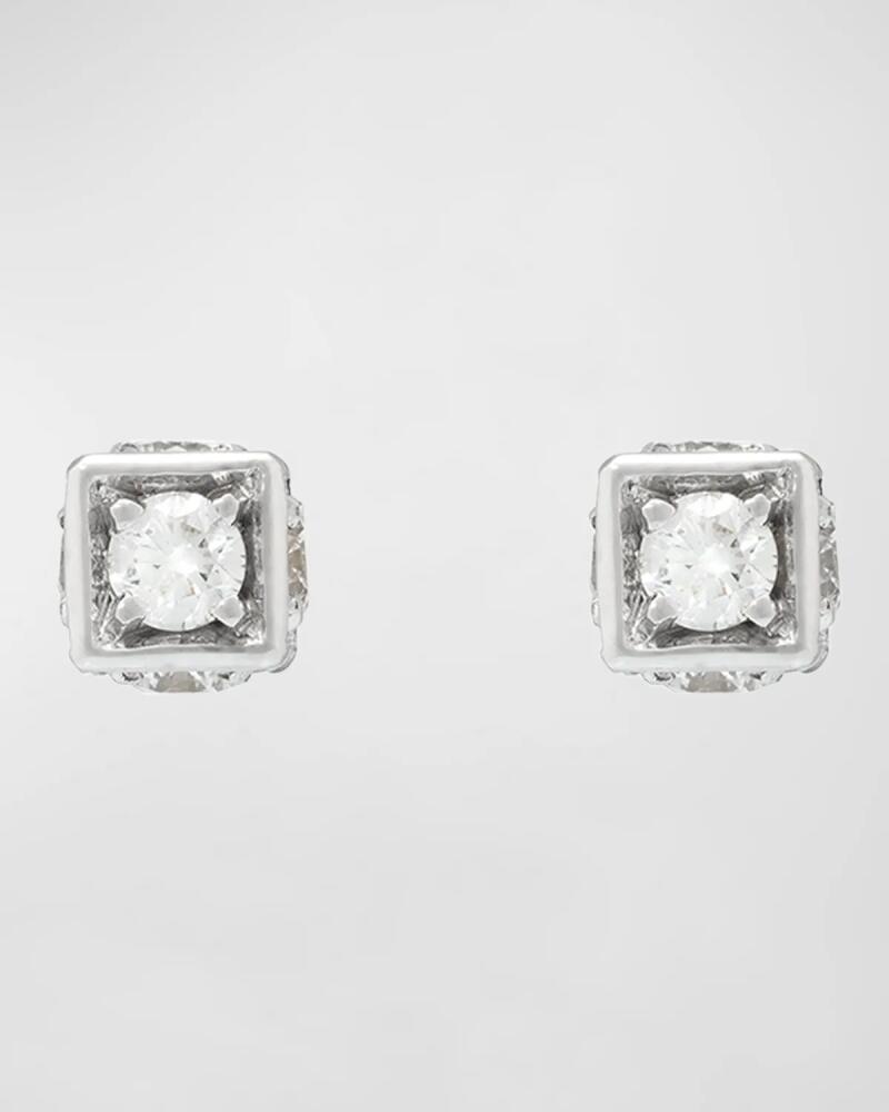 Miseno 18k White Gold Diamond Stud Earrings Cover