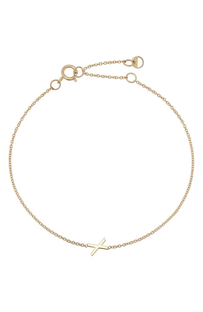 BYCHARI Initial Pendant Bracelet in 14K Yellow Gold-X Cover